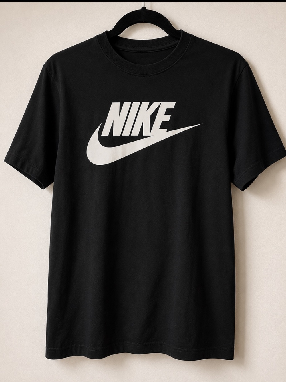 Nike Black Short-Sleeve Tee with White Logo